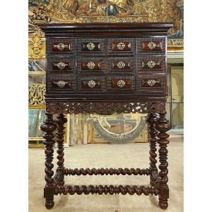 Cabinet Portugal Baroque Louis XIII XVIIe Siècle H. 151 Cm, Br. 109 Cm, P. 50 Cm