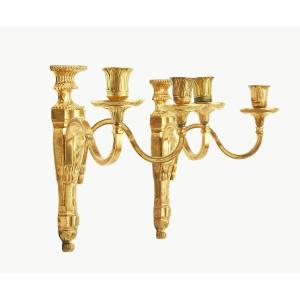 Louis XVI Sconces Around 1780 H. 22 Cm