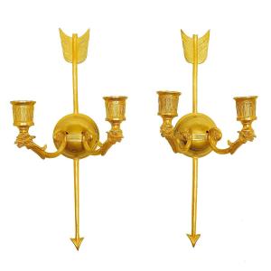 Empire Sconces Circa 1810 Probably From Russia H. 36 Cm