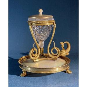 Potpourri Brule Parfum Empire Vers 1820  H. 14,5 Cm, D. 12 Cm