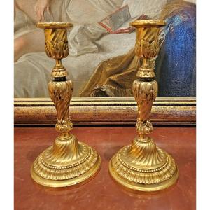 Regency Candlesticks Circa 1720 H. 21 Cm   