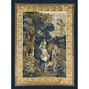 Tapestry Tapestry Called De Teniers Flemish Flanders Circa 1700 Wool Silk H 210 Cm W 150 Cm