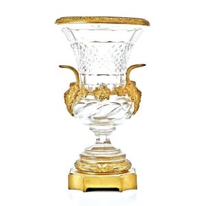 Russian Vase Crater Medici Vase Louis XVI Glass Circa 1790 Height 32 Cm