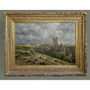 Heinrich Hartung (1851-1919) Large Ideal Landscape Of The Eifel With Approaching Storm 