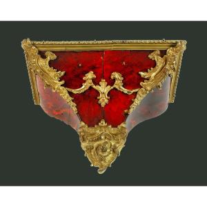 Louis XV Wall Console, Circa 1740, Red Tortoiseshell, L. 28 Cm, H. 19 Cm, D. 15 Cm 