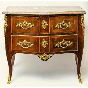 Louis XV-style Chest Of Drawers By Jean-charles Ellaume, Attributed To C. 1760