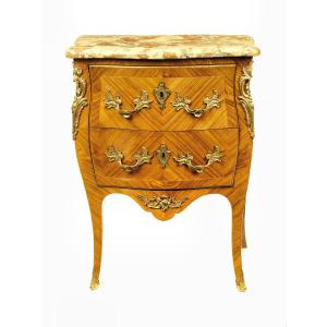 Louis XV Chest Of Drawers, Stamped "l.boudin," Circa 1765 H. 83 Cm, W. 59 Cm, D. 41 Cm.