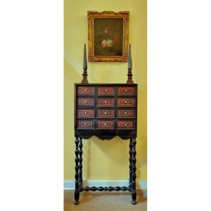 Cabinet With Inlays In Ivory Louis XIV Around 1700