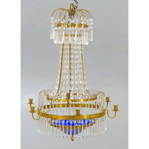 Lustre  Suède Louis XVI Vers 1800   H. 90 Cm, D. 65 Cm 