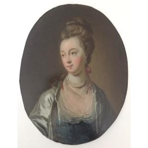 Jean-baptiste Henri Deshays De Colleville 1729-1765   Portrait De Dame   Huile Sur Cuivre 