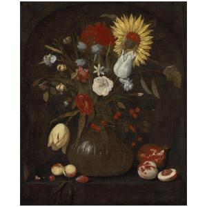 Christiaen Van Dielaert 1630-1700 Still Life With Flowers Signed And Dated Ch. Van Dielaert F.