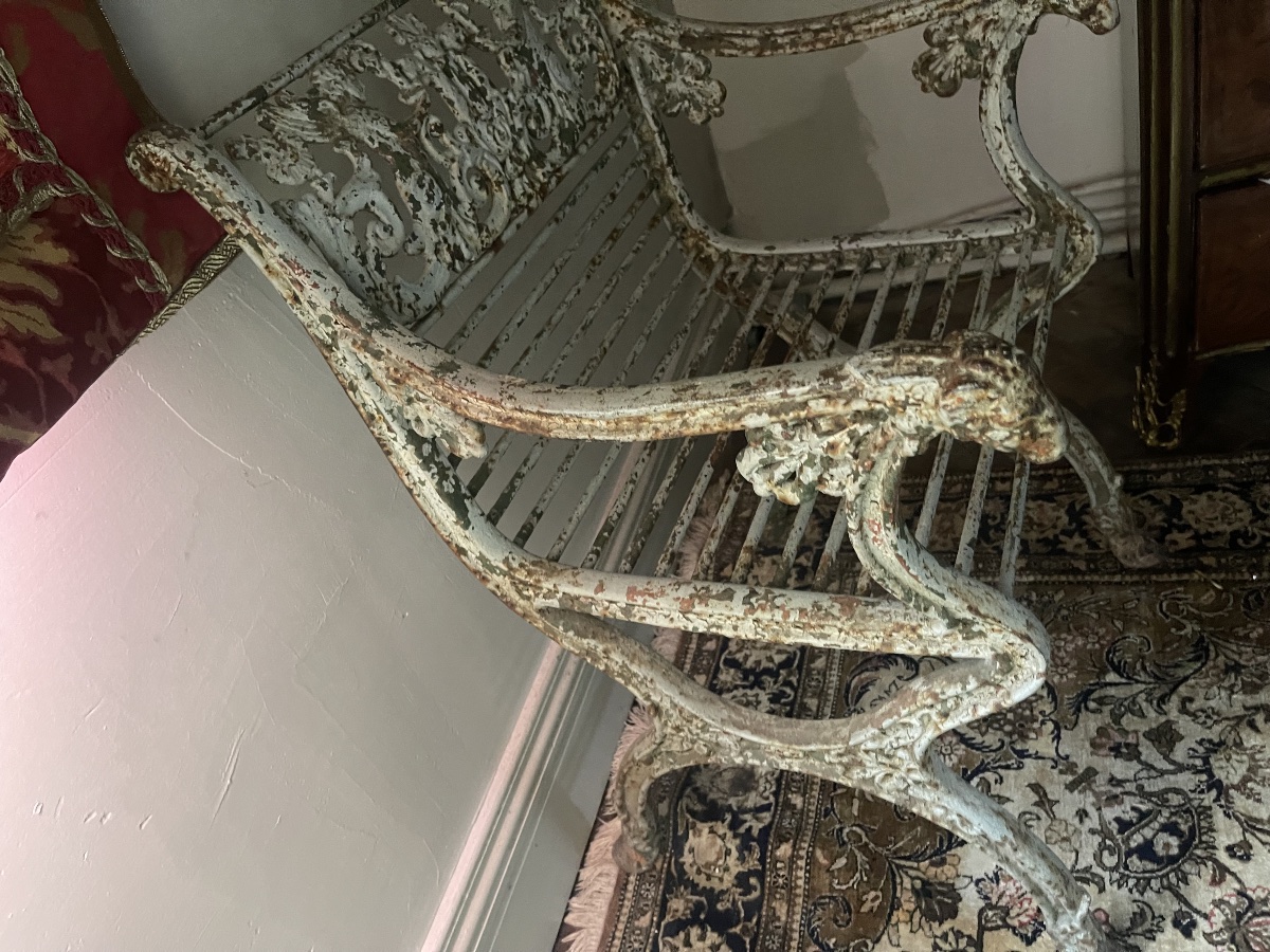 Rare Cast-iron Garden Chair; A Chair By The Same Artist -photo-3