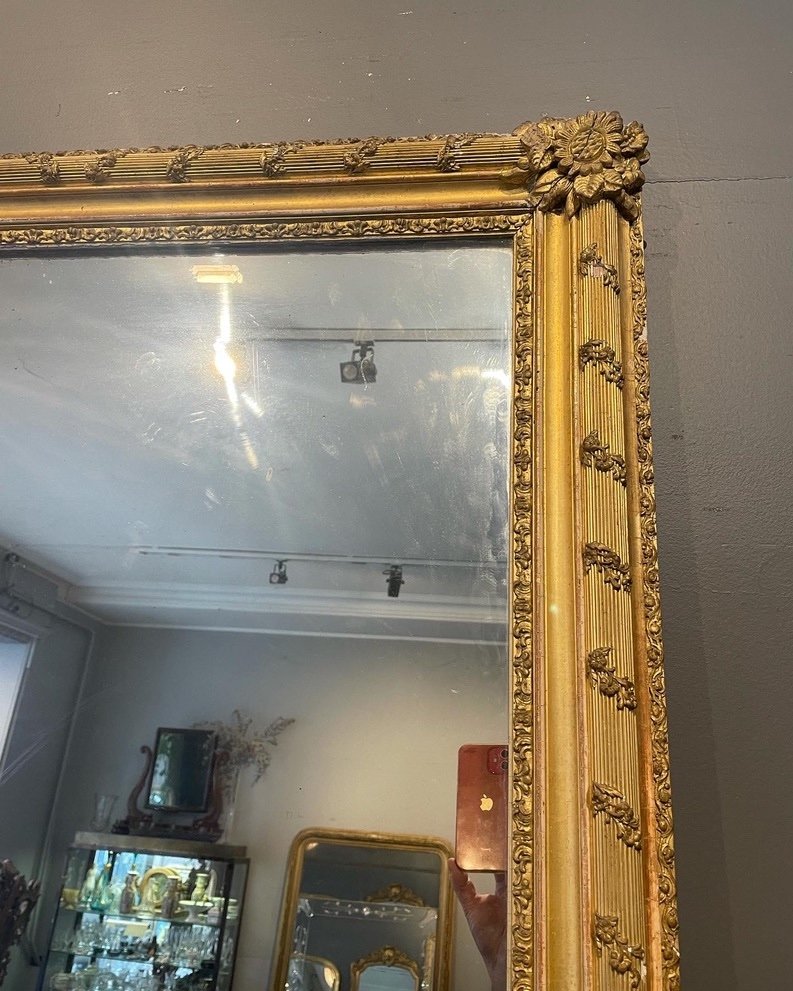 Miroir Napoléon III Doré 165 X 93 Cm-photo-3