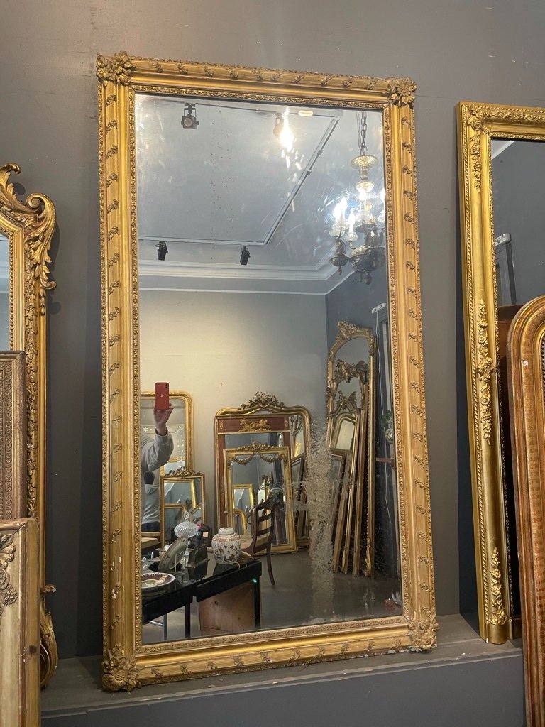 Miroir Napoléon III Doré 165 X 93 Cm