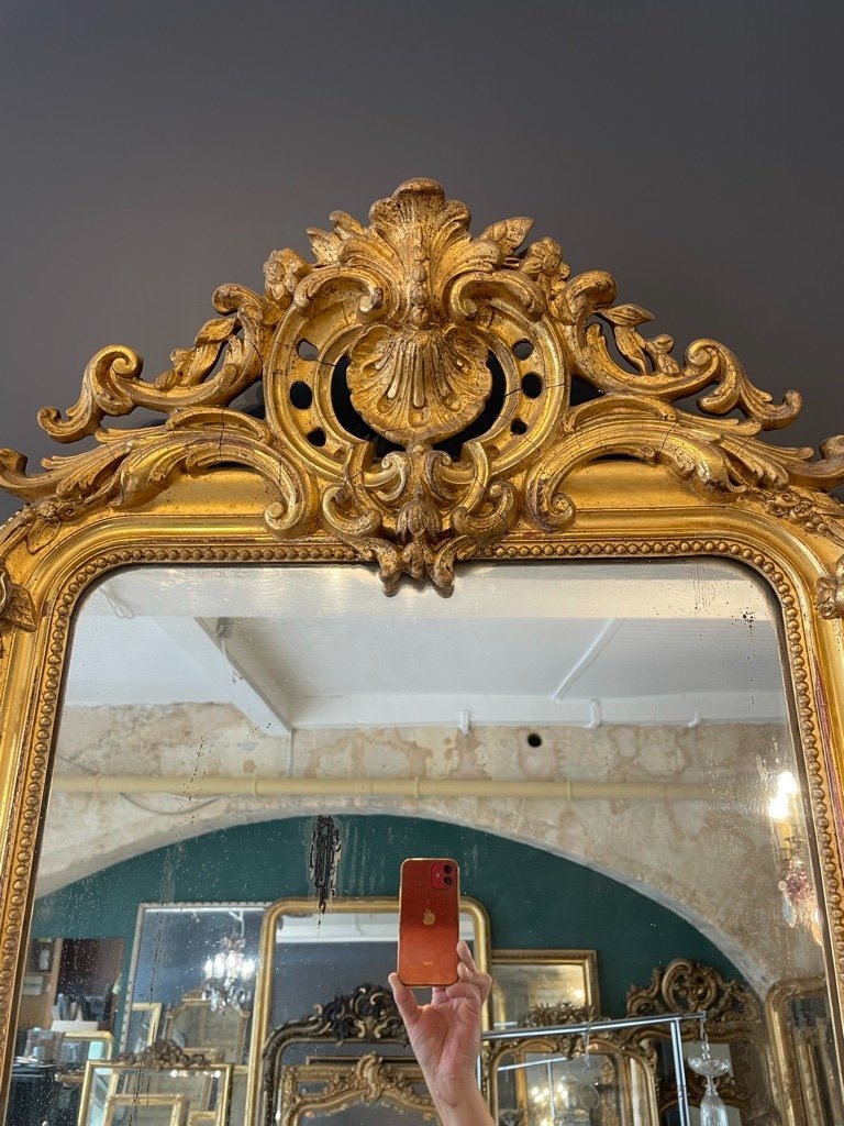 Miroir d'Entre Deux XIXème 173 X 71 CM-photo-8