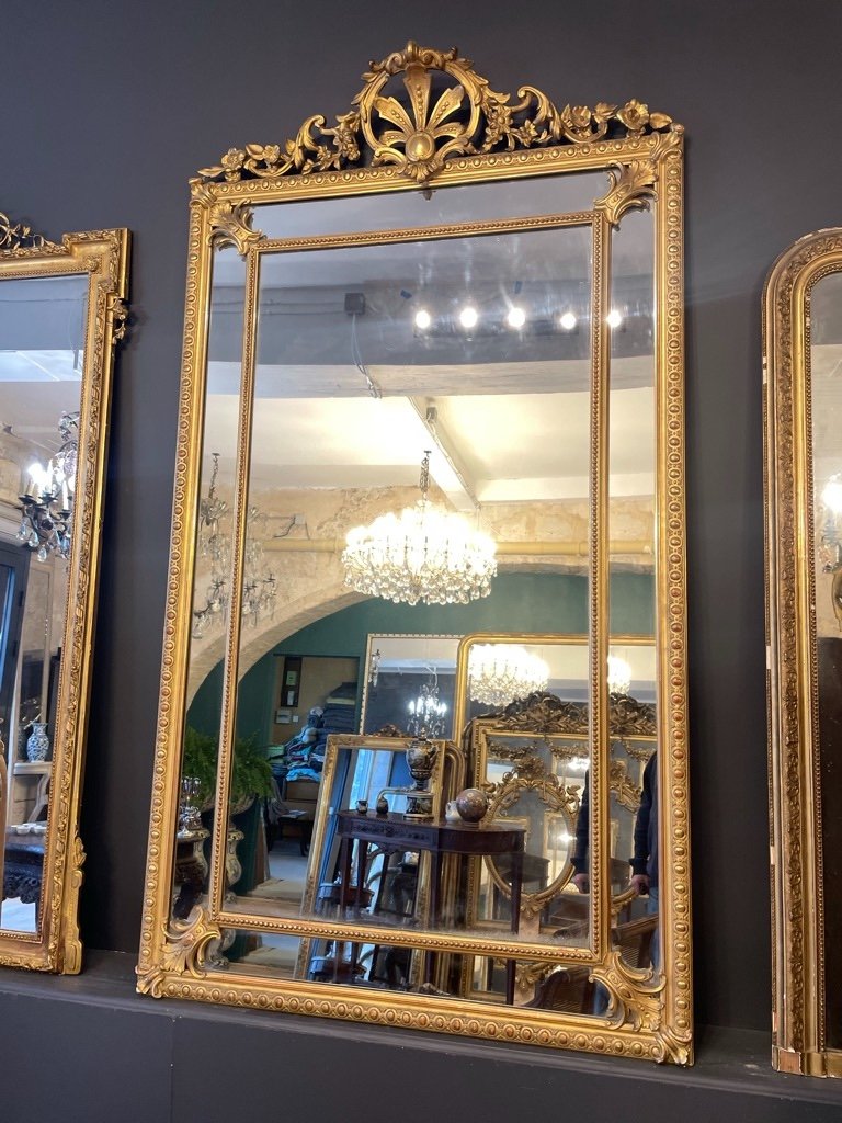 Large Napoleon III  Mirror Mercury Glass 208 X 117 Cm