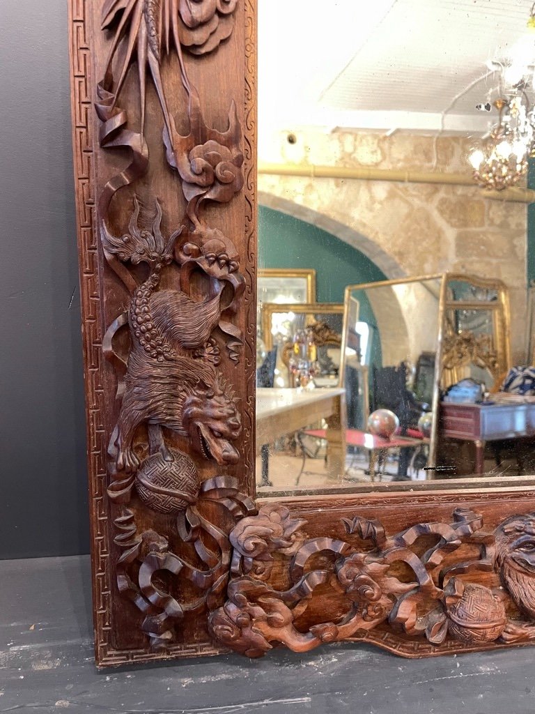 Miroir Indochinois 19eme 99 X 68 Cm-photo-2