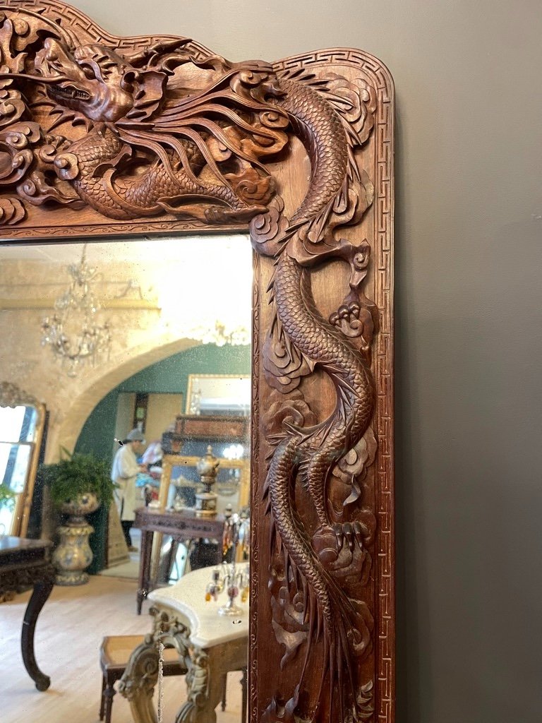 Miroir Indochinois 19eme 99 X 68 Cm-photo-7