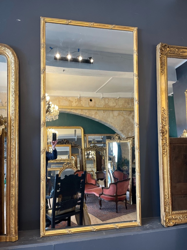 Large Rectangular Mirror, Mercury Glass 191 X 93 Cm