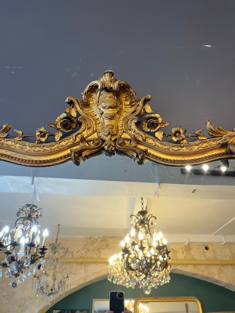 Napoleon III Rococo Style Fireplace Mirror 160 X 122 Cm-photo-6