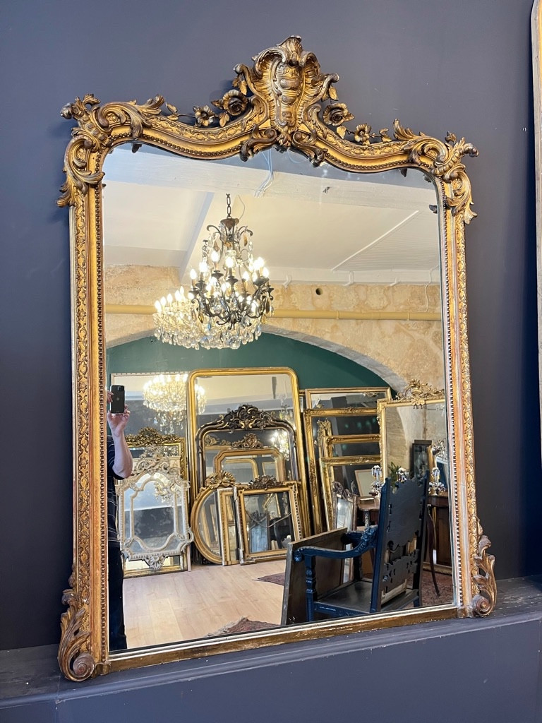 Napoleon III Rococo Style Fireplace Mirror 160 X 122 Cm
