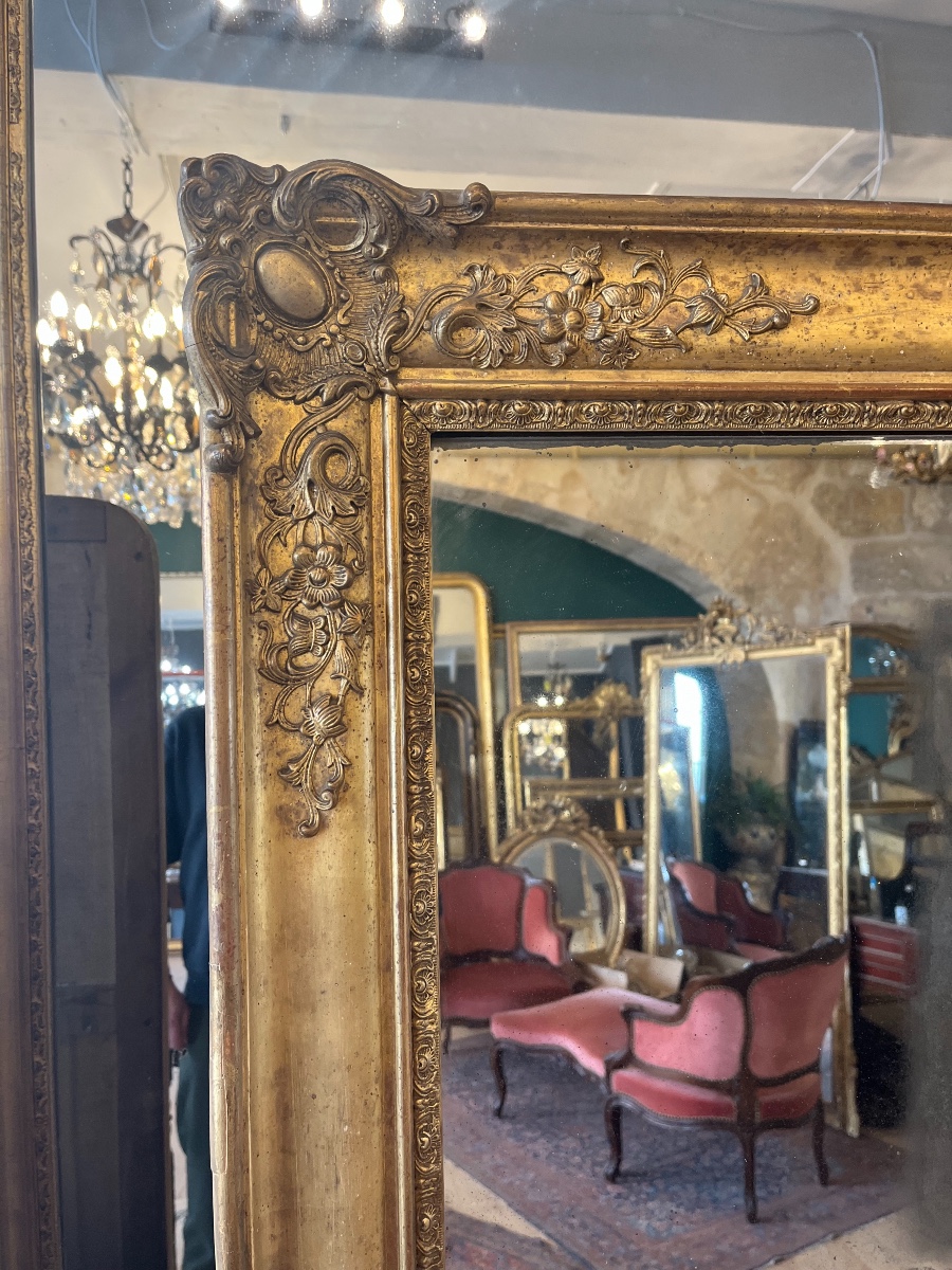 Large Charles X Gilded Mirror 178 X 131 Cm-photo-4