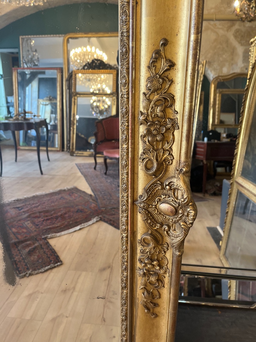Large Charles X Gilded Mirror 178 X 131 Cm-photo-2