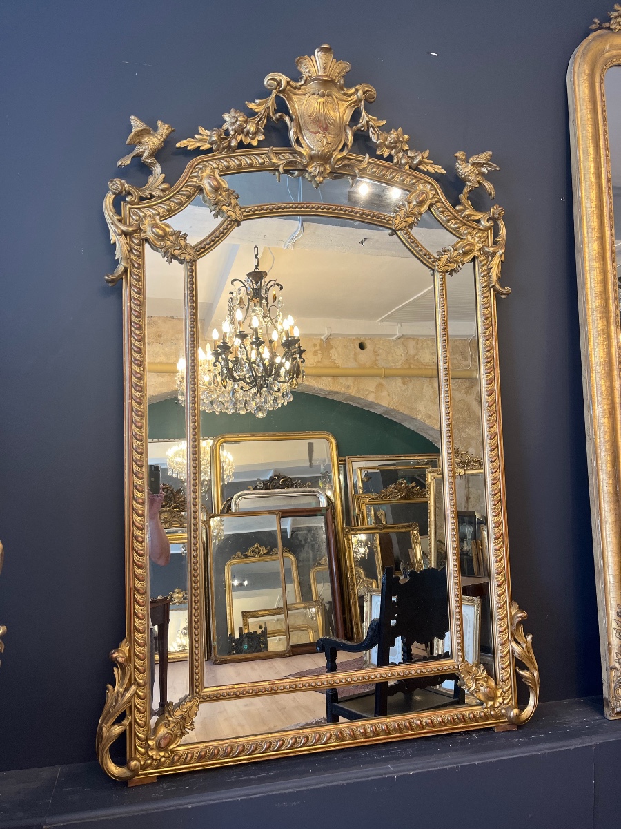 Napoleon III Mirror With Glazing Beads 180 X 115 Cm-photo-2