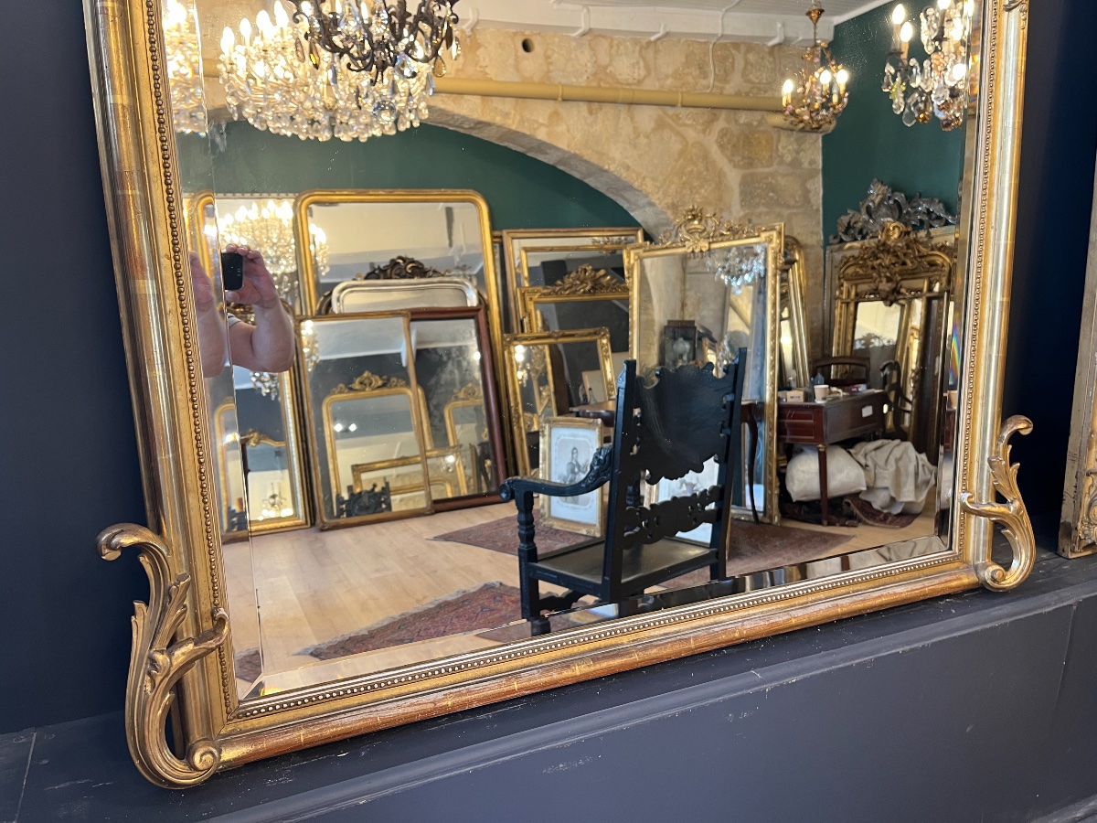 Large 1900 Louis XV Style Mirror 190 X 117 Cm-photo-2