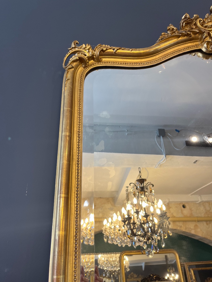 Large 1900 Louis XV Style Mirror 190 X 117 Cm-photo-3