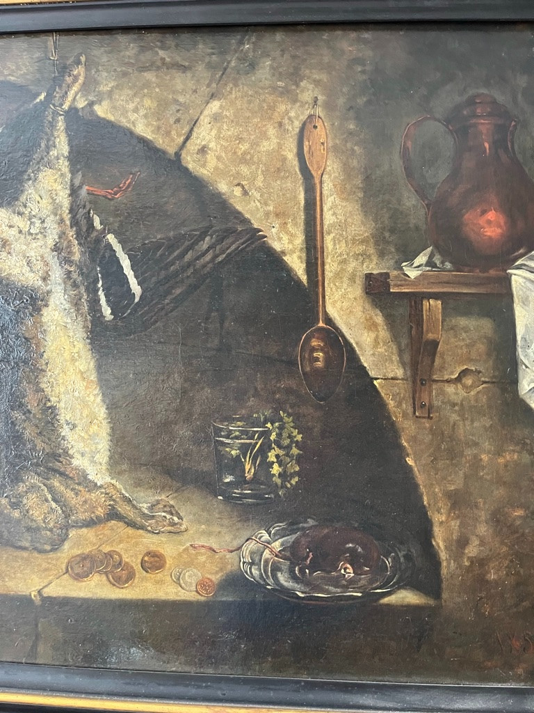 Jules De La Rochenoire (1825_1899): Still Life With Game Hst -photo-2