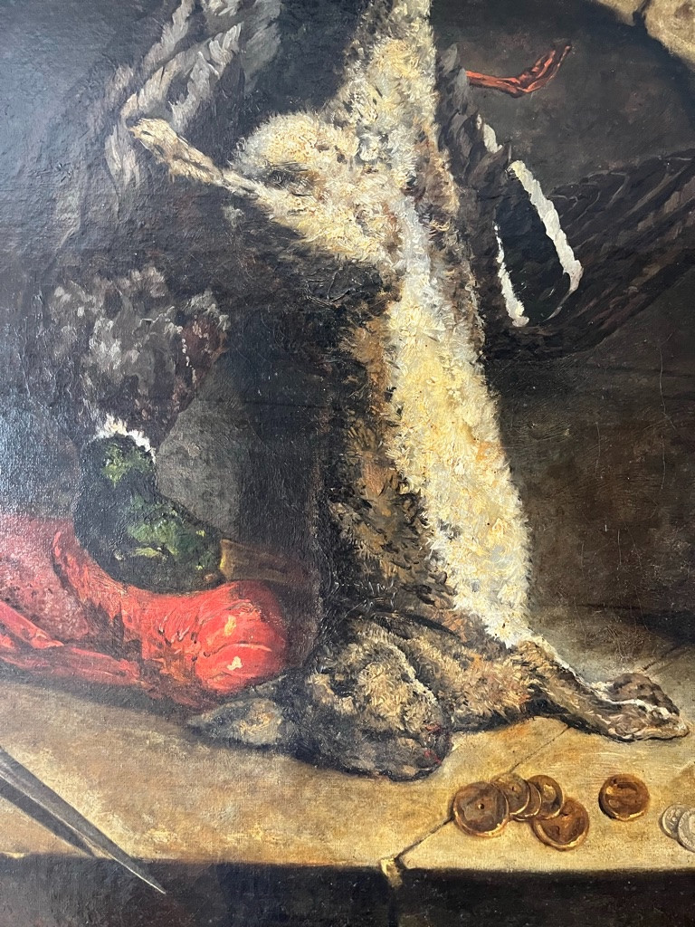 Jules De La Rochenoire (1825_1899): Still Life With Game Hst -photo-4