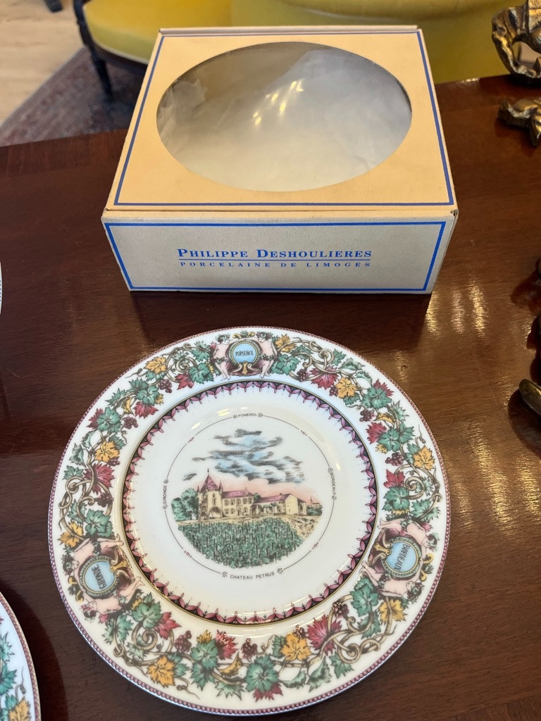 philippe Deshoulières Limoges 12 Assiettes à dessert :les châteaux Bordelais -photo-2