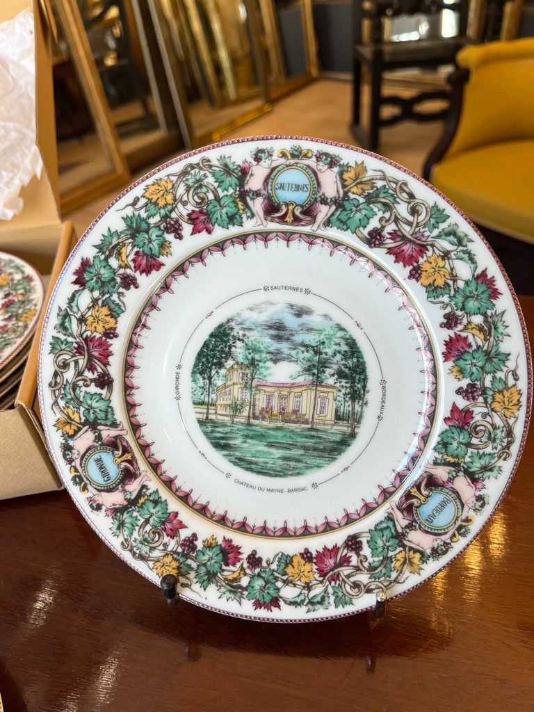 philippe Deshoulières Limoges 12 Assiettes à dessert :les châteaux Bordelais -photo-3