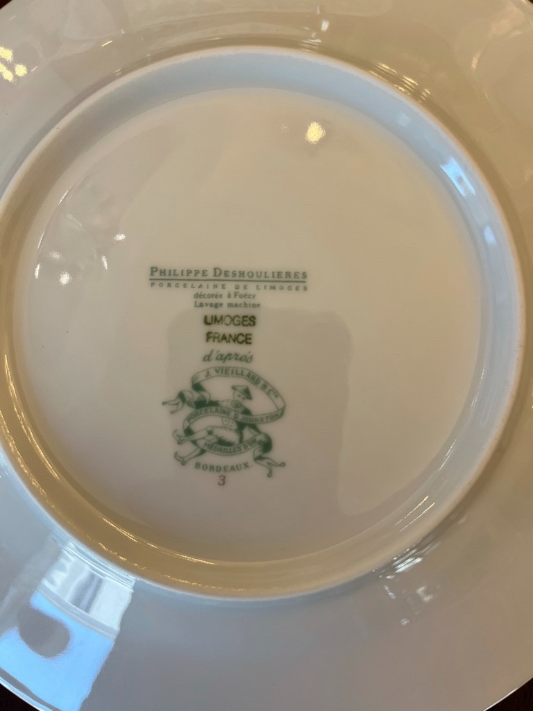philippe Deshoulières Limoges 12 Assiettes à dessert :les châteaux Bordelais -photo-4