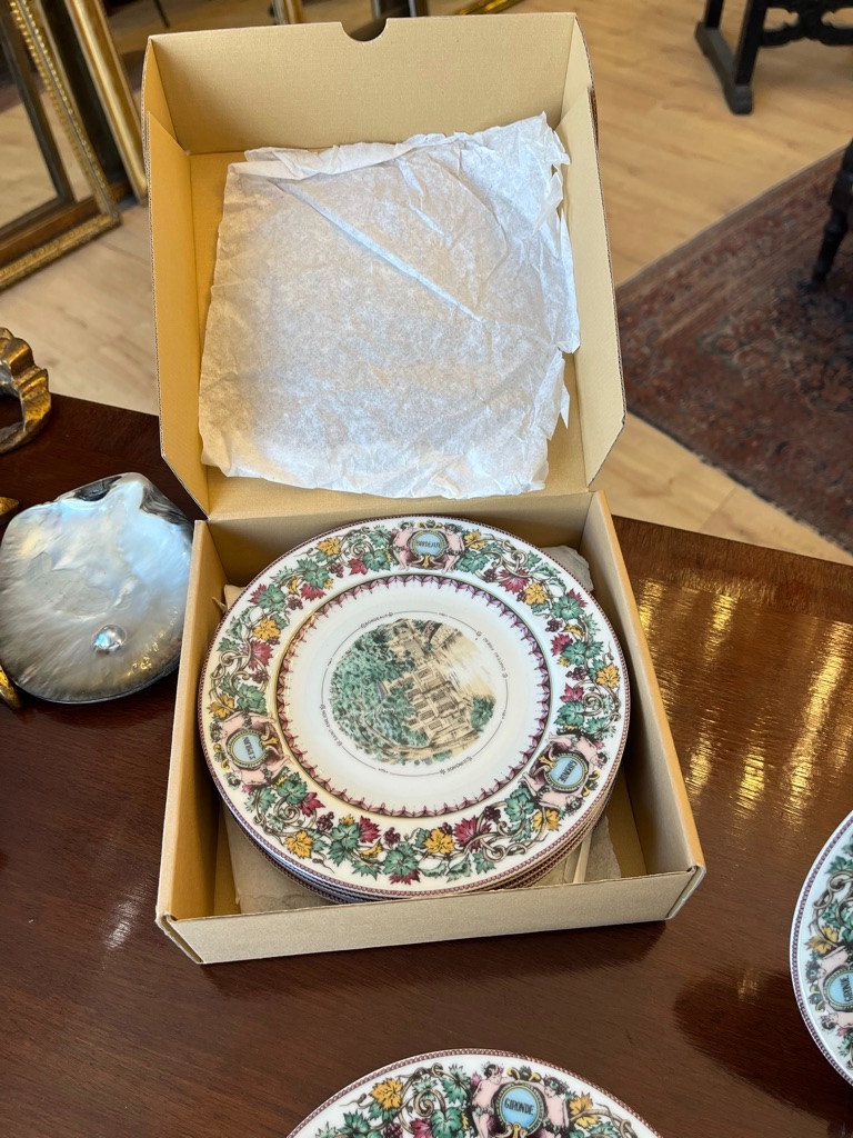 philippe Deshoulières Limoges 12 Assiettes à dessert :les châteaux Bordelais -photo-6