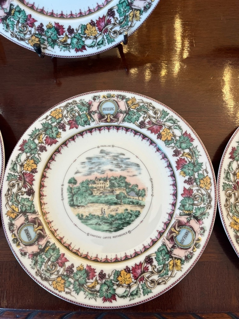 philippe Deshoulières Limoges 12 Assiettes à dessert :les châteaux Bordelais -photo-8