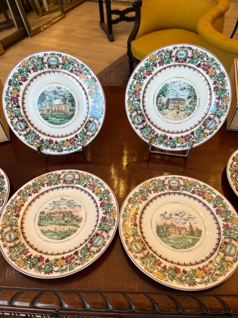 philippe Deshoulières Limoges 12 Assiettes à dessert :les châteaux Bordelais 