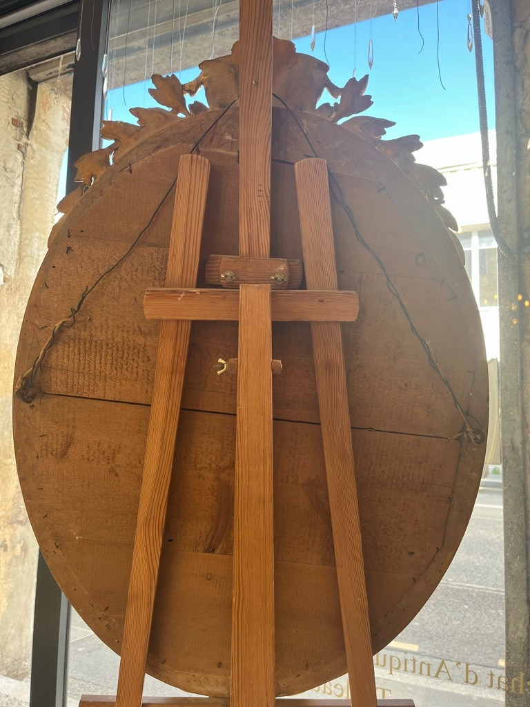 Miroir ovale 1900 au mascaron 107 X 70 CM-photo-2