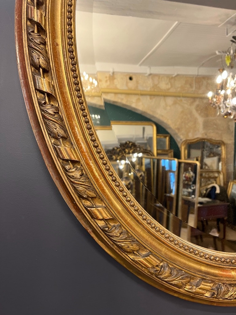 Napoleon III Oval Mirror 114 X 82 Cm-photo-3