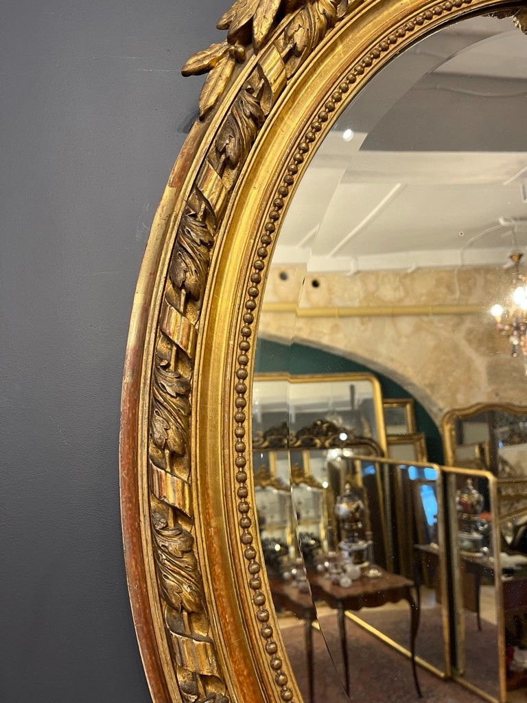 Napoleon III Oval Mirror 114 X 82 Cm-photo-4