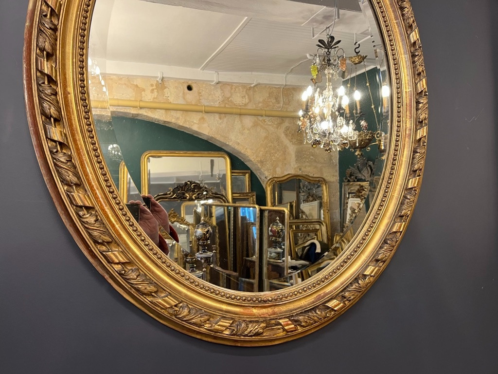 Napoleon III Oval Mirror 114 X 82 Cm-photo-3