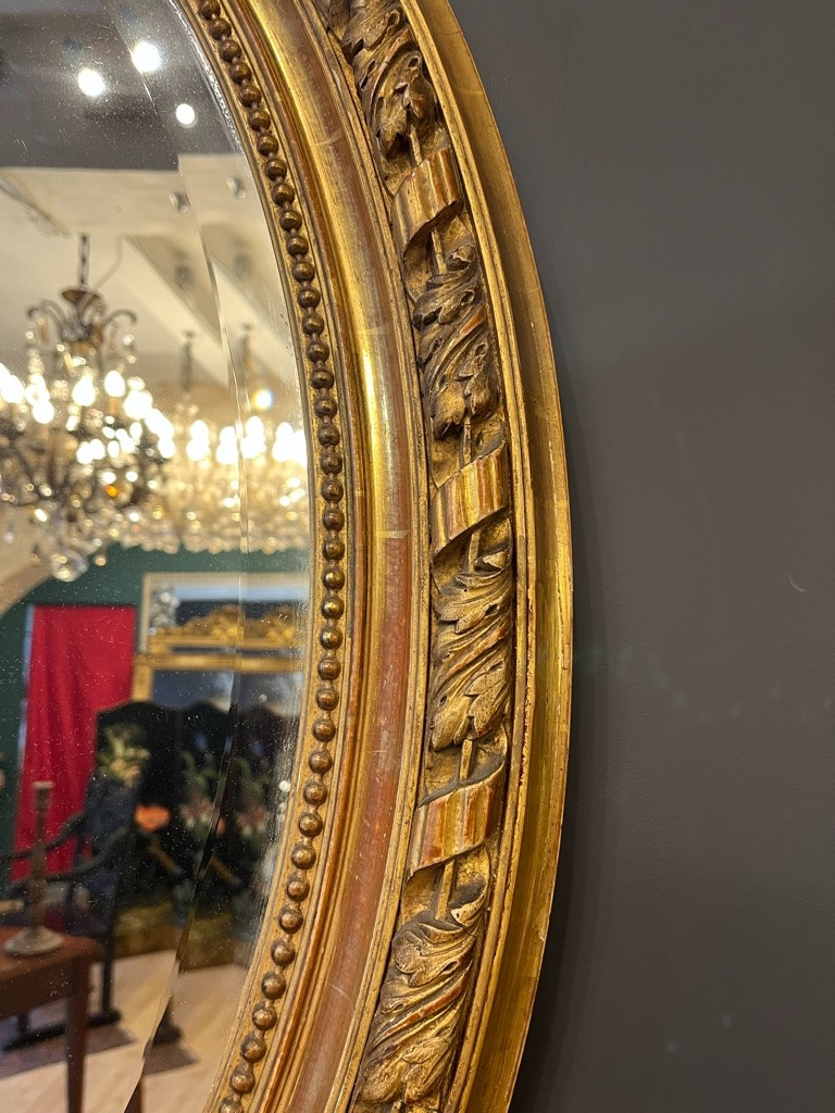 Napoleon III Oval Mirror 114 X 82 Cm-photo-4