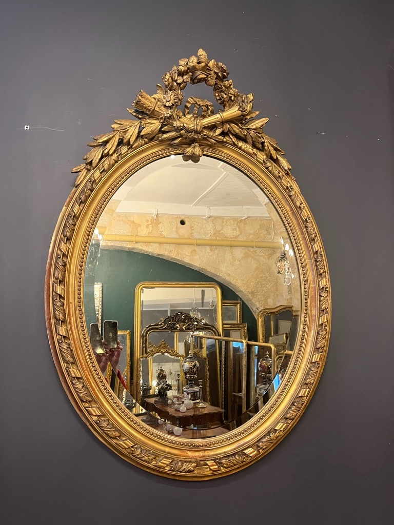 Napoleon III Oval Mirror 114 X 82 Cm