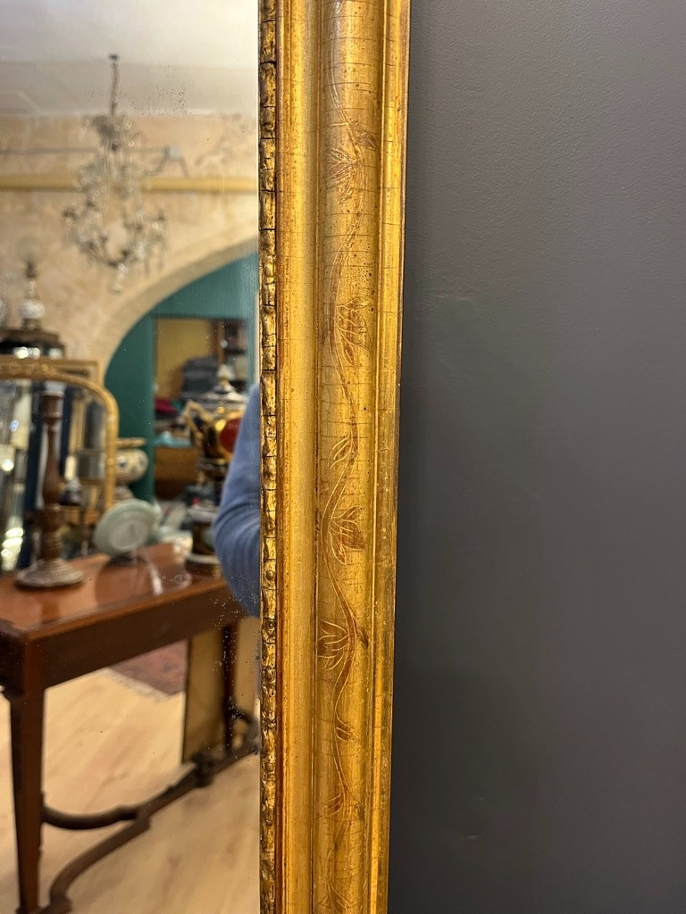 Miroir rectangulaire vers 1830 164 X 81 CM-photo-2