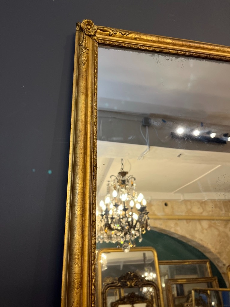 Miroir rectangulaire vers 1830 164 X 81 CM-photo-1
