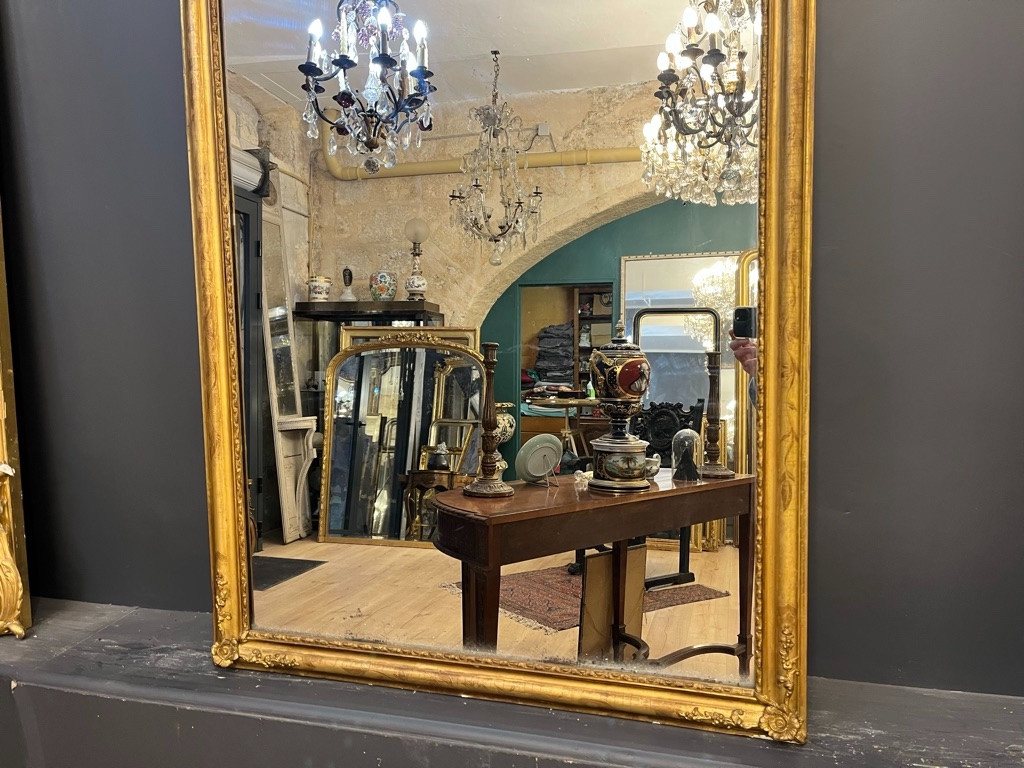 Miroir rectangulaire vers 1830 164 X 81 CM-photo-4