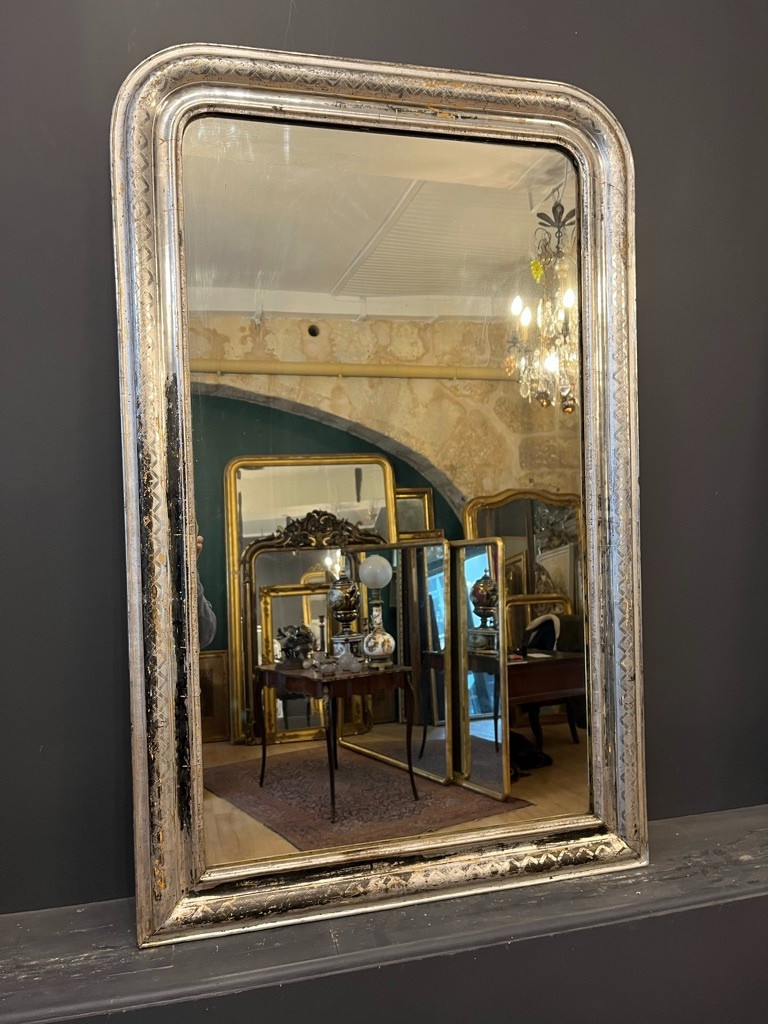 Louis Philippe Silver Mirror 126 X 80 Cm-photo-4