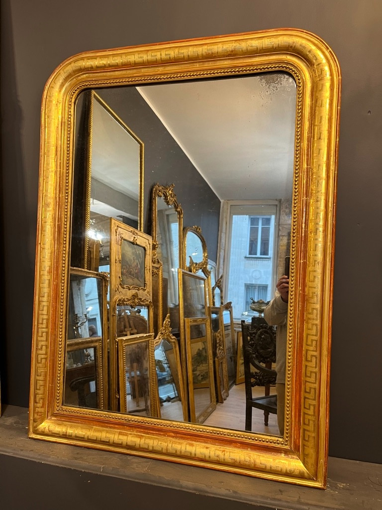 Louis Philippe Mirror With Greek Key Frieze, 118 X 87 Cm