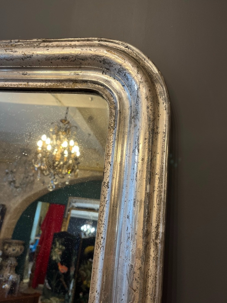Louis Philippe Silver Mirror 121 X 84 Cm-photo-3